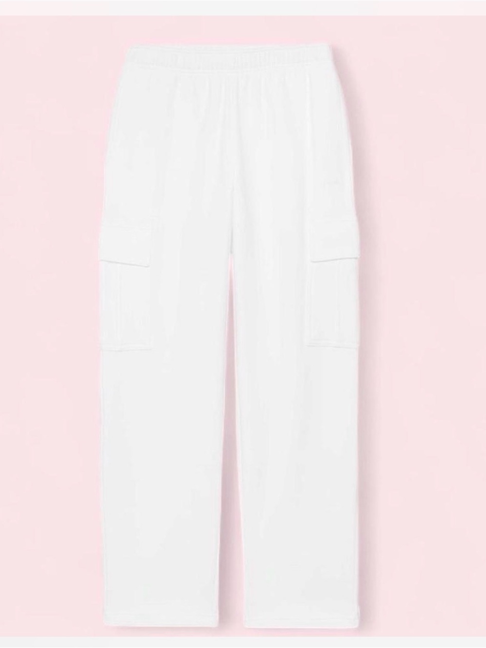 Aritzia White Cargo Joggers with Elastic Waist